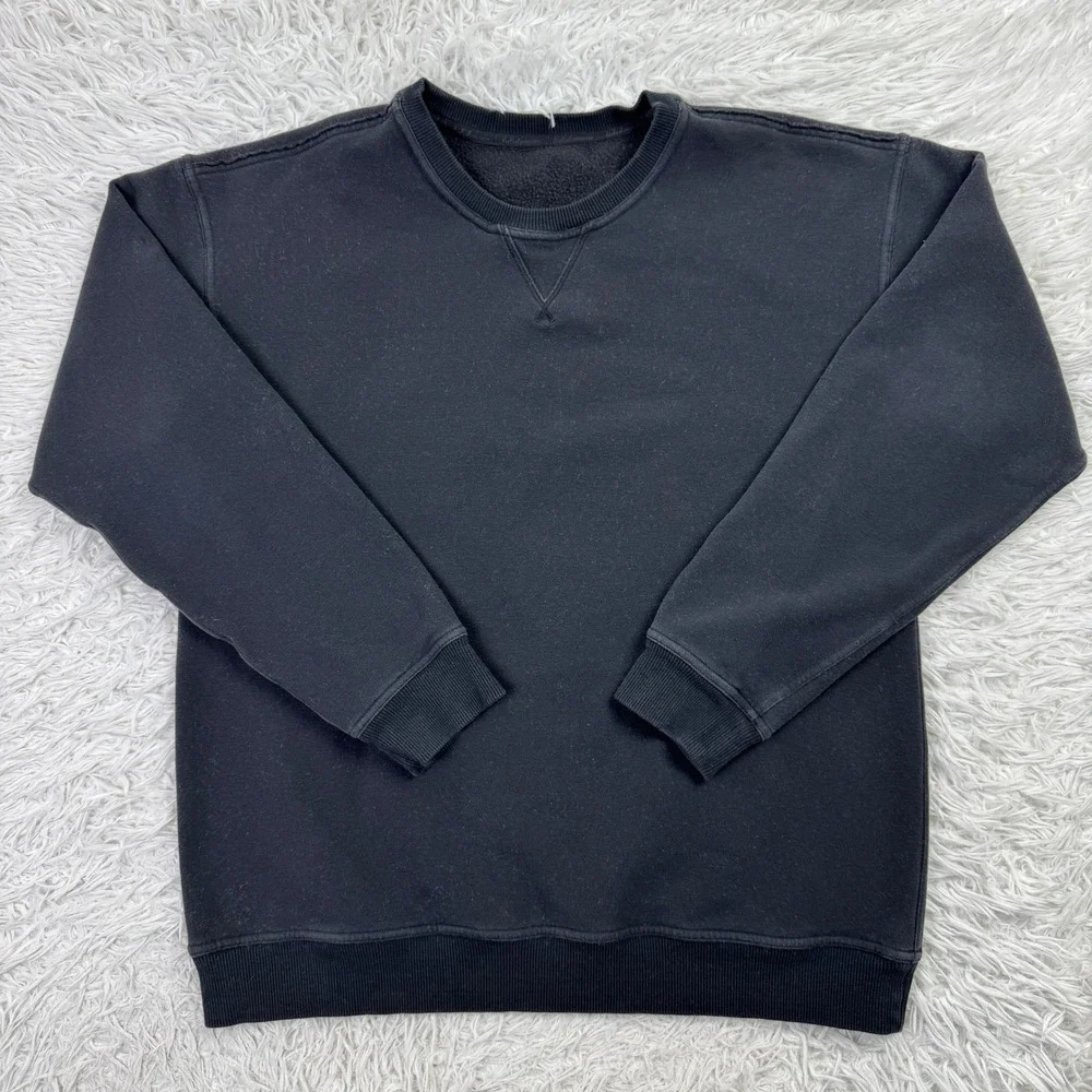 Lululemon Sweater Womens XL Black All Yours Crew Fleece Pullover Sweatshirt